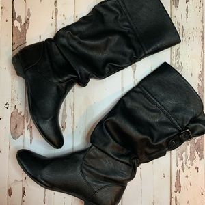 Report Tall Black Slouchy Riding Boots